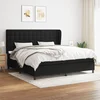 Greatstore Box spring postelja z vzmetnico črn 200x200 cm blago