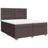 Vidaxl Box spring postelja z vzmetnico temno rjav 200x200 cm blago