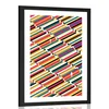 Plakat s paspartujem ljudje na vzorčasti osnovi - 30x45 white