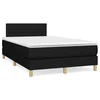 Krevet box spring s madracem LED crni 120 x 190 cm od tkanine