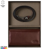 Princ Leather Ženski poklon set novčanik i kaiš, Braon