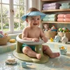 Set za kupanje bebe – Dolu sedište maslinasto + Canpol štitnik plavi