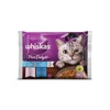 WHISKAS mačja hrana za mačke, ribji izbor, 4X85G