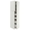 METOD / MAXIMERA Vis.el. s 2 vrata/4 fioke, bela/Aspudden svetlosiva, 60x60x220 cm