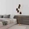 Opviq Podna lampa Bonibon-13242, 44 x 44 x 160 cm 5 x E14, Zlatne boje