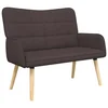 Vidaxl Kavč za 2 osebi Temno rjava 115 x 61 x 87 cm Blago