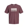 JACK & JONES Majica JCOFusion bordo / bela