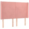 Vidaxl Vzglavje z ušesi roza 147x16x118/128 cm žamet