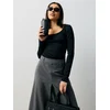 Sinsay - Bluza sa ukrasnim nabiranjem - crno