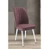Hanah Home set trpezarijskih stolica Platinum 8 kom, puder roze tkanina Jerry, bele metalne noge