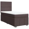 Vidaxl Box spring postelja z vzmetnico temno rjava 100x200 cm blago