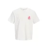 JACK & JONES Majica JORJAPAN krvavo rdeča/bela