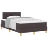 Vidaxl Postelja z vzmetnico z blazino Temno rjava 120 x 190 cm blago
