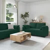 3-dijelni set sofa s jastucima tamnozeleni baršun