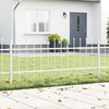 Vrtna Ograda 8 pcs Bijelo 13,6 x 0,6 m Čelik s prahom