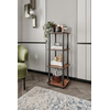 HANAH HOME Polica za knjige Bookcase 4 Tiers Square Walnut