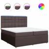 Vidaxl Box spring postelja z vzmetnico temno rjav 200x200 cm blago