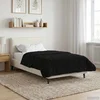 vidaXL Poletna odeja Črna 135 x 200 cm Mikrofibra in Teddy flis