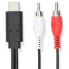 NEDIS CCGL64240BK10 Kabl USB-C na 2x RCA ,muški, 1m
