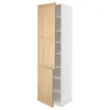 METOD Visoki element s policama/2 vrata, bela/Forsbacka hrastovina, 60x60x220 cm