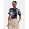 TOMMY HILFIGER Pulover Cable Short Sleeve  modra / bela