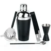 Excellent Houseware Barski set s stresalnikom, jeklo, črne barve, 5 kosov.