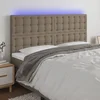 Vidaxl vidaXL Vzglavje postelje z LED osvetlitvijo, sivo-rjavo, 200 x 5 x 118/128 cm, blago