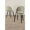 Hanah Home set trpezarijskih stolica Pane 8 kom, krem tkanina Babyface, crne metalne noge
