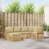 Set vanjskih sofa 6 pcs Bijela i bež Poliester