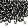 Kašaste perle (seed beads) 4 mm providna sa srebrnom linijom crna