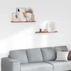 Polica na zidu 2 pcs Crvena 80 x 9 x 3 cm Konstruirano drvo
