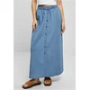 Womens long wide light denim skirt washed to the sky
