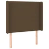 Vidaxl Vzglavje z ušesi temno rjavo 103x16x118/128 cm blago