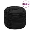 Vidaxl vidaXL Jadralna vrv, enobarvna črna, 10 mm, 100 m, polipropilen