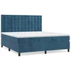 Vidaxl Box spring postelja z vzmetnico temno modra 180x200 cm žamet