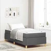 vidaXL Postelja z vzmetnico z vzmetnico Temno siva 100 x 200 cm blago