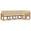 Set vanjskih sofa s jastukom 5 pcs Bijela i bež