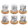 Retro Jungle set of 6 cups with saucers, 70 ml, made of porcelain -