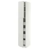 METOD / MAXIMERA Vis.el. s 2 vrata/4 fioke, bela/Aspudden svetlosiva, 40x60x220 cm
