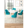 Hanah Home Set Trpezarijski sto i 4 stolice, Tirkizno-beli
