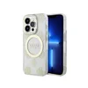 GUESS IML Glitter Peony Gold Maska za telefon iPhone 14 Pro, MagSafe, Providna