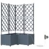 Vrtna saksija 3 pcs Svijetlo siva 80 x 80 x 142 cm Plastika