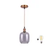 BRILAGI -LED Viseči lestenec na kablu RETRO GLASS 1xE27/60W/230V O 14 cm zlata/dimno siva