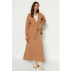 Trendyol Camel Cardigan-Skirt Knitwear Set