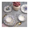Jedilni set 24 kosov bela/modra/keramika