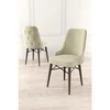 Hanah Home set trpezarijskih stolica Pare 8 kom, krem tkanina Babyface, drvene noge boje oraha