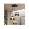 Luster na sajli KARBON 3xE27/15W/230V crna/siva