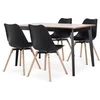 JEGIND D130 sto natur hrast/crna + 4 KASTRUP crna