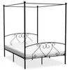 Okvir za krevet s nadstrešnicom crni metalni 160 x 200 cm