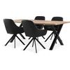 ROSLEV D200 sto natur hrast + 4 ROSTRUP stolice crna